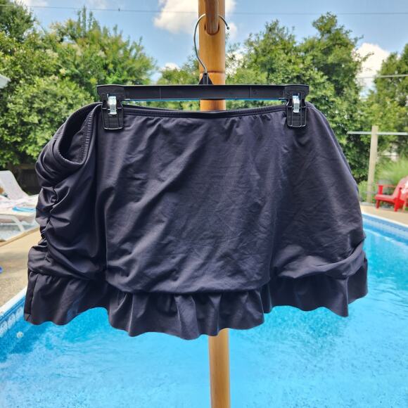 Apt 9 $43 Size 3X Black Ruffled Skirted Skirtini Swimsuit Swim Skirt Bottom - Picture 3 of 9